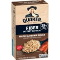 thumbnail image 3 of (4 pack) Quaker Fiber Instant Oatmeal, Maple Brown Sugar, 35% Daily Value of Fiber, Whole Grains, No Artificial Flavors, 1.58 oz packets, (8 Pack), 3 of 9