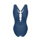 thumbnail image 5 of Trajes de Baño de Corte Alto para las Mujeres Correa sin Espalda Color Sólido con Cojín de Pecho Verano Inalámbrico, 5 of 7