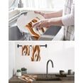 thumbnail image 5 of Burnt Orange White Moire Kitchen Dish Towels for Drying Dishes Set of 4, Modern Abstract Art Waffle Weave Microfiber Hand Tea Bathroom Towels Quick Dry & Absorbent Towel 15.7x23.6, 5 of 7