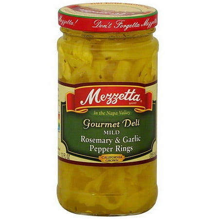 Mezzetta Gourmet Deli Rosemary & Garlic Mild Pepper Rings, 12 oz (Pack of 6)
