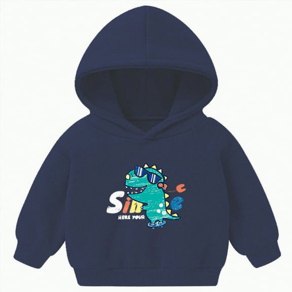 Ccpelsie Winter Boy Hoodies Kids Long Sleeve Casual Pullover Sweatshirts Tops with Pockets(Navy,18-24 Months)