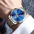 thumbnail image 5 of OLEVS Watches for Men Analog Quartz Dress Business Watch Day Date Stainless Steel Classic Casual Luxury Luminous Waterproof Male Mens Wrist Watches Reloj para Hombre Blue Dial, 5 of 14