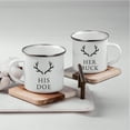 thumbnail image 3 of Koyal Wholesale Stainless Steel Campfire Coffee Mugs Gift Set, His Doe, Her Buck, Deer Antlers Graphic, 2-Pack, 3 of 5