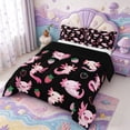 thumbnail image 2 of Manfei Magical Axolotl Full Size Comforter Sets,Watercolor Animals Pattern Bedding Comforter Set,Black Reversible,3pcs,1 Comforter and 2 Pillowcases, 2 of 7