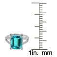 thumbnail image 3 of Sterling Silver with Paraiba Tourmaline and Natural White Topaz Halo Ring, 3 of 3
