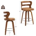 thumbnail image 2 of Dycanpo 26" Counter Height Bar Stool, Swivel Hollow Back Stool for Kitchen Island, Walnut Brown, 2 of 6