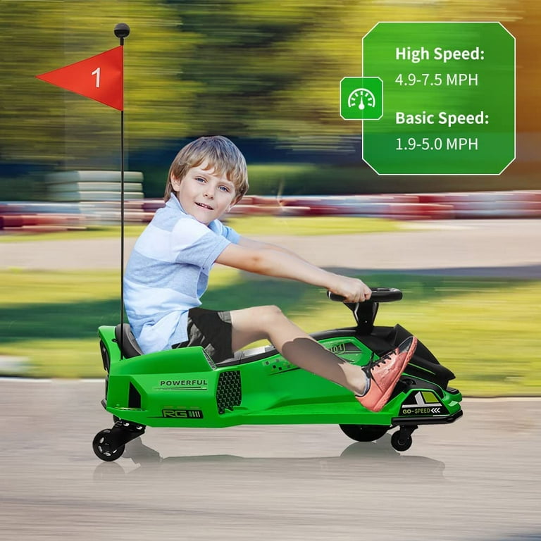 24V Ride on Drift Car,Kids Electric Drifting Go-Kart High/Low