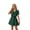 Dark Green, variant on Women's Tie Front Mini Dress: V Neck Short Sleeve Layer Ruffle Hem Dress with Pockets
