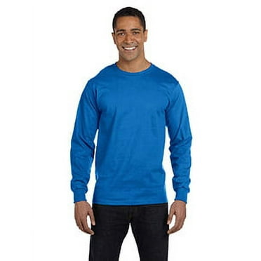 Hanes 5286 Men's 5.2 oz. ComfortSoft® Cotton Long-Sleeve T-Shirt - BLUEBELL BREEZE - S