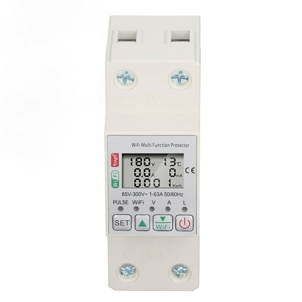 Interruptor del interruptor de CircuitO Inteligente Wifi, Interruptor de Medidor de Alimentación Inteligente Wifi AC85-300V Control de Voz de 35 mm Instaláciano Del Riel de Guía
