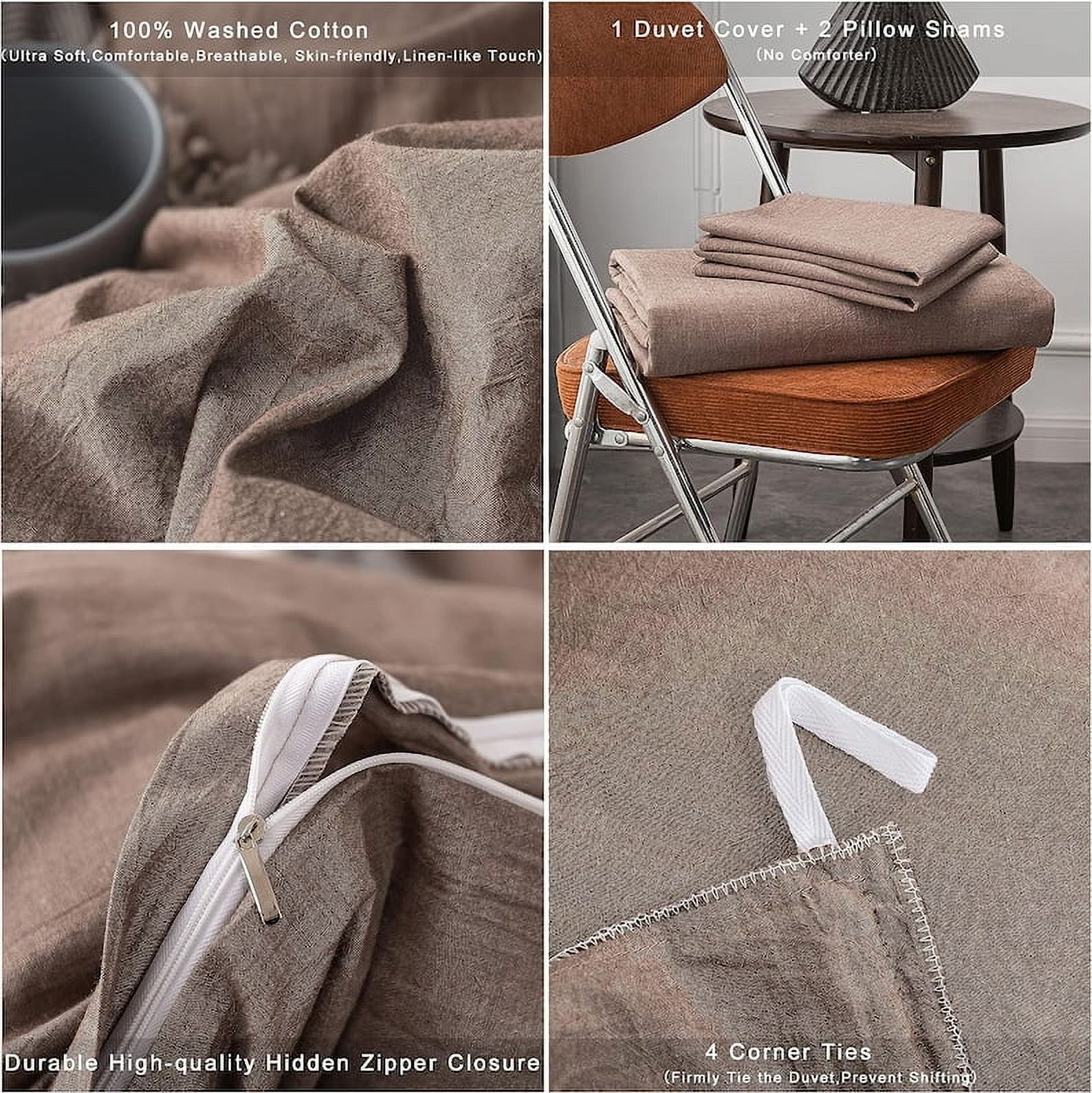 100% Cotton Duvet Cover Coffee 3 Piece Set- Ultra Soft And Easy Care Bedding Set Organic Boho Bedding king , Bohemian Quilt Cover Thrown