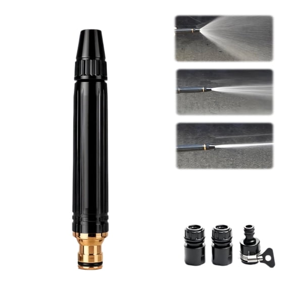High Pressure Hose Nozzle Gun, Heavy Duty Adjustable Metal Jet Water Gun with Leak-Proof Design, Power Washer for Car Wash, Garden, Lawn, Patio & Outdoor Cleaning(1Pcs)
