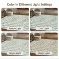 thumbnail image 7 of ODIKA 2'x3' Teal Shadow Stripe Geometric Oval Washable Throw Rug Modern Abstract Motif With Repeating And Structured Grid Layout for Hallway, Study Room, Non-Slip Low Profile, Flatwoven, 7 of 7