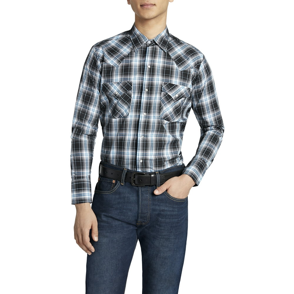 Ely Cattleman - Ely Cattleman Men's Long Sleeve Snap Front Plaid ...