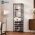 thumbnail image 4 of Homeiju Wine Rack Freestanding Floor, Bar Cabinet for Liquor and Glasses, 4-Tier bar Cabinet with Tabletop, Glass Holder, Storage Drawer and Wine Storage for Home Bar(Patent No.D1009580), 4 of 7