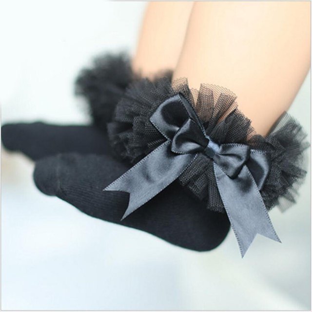 Princess Chaussettes Courtes en Coton à Volants en Dentelle pour Bébé Fille