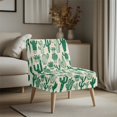 thumbnail image 3 of HELLHERO Non Slip Armless Accent Chair Cover Elastic Bottom Stain Protection Armless Accent Chair Protector for Vacation Home, Cactus, 3 of 8