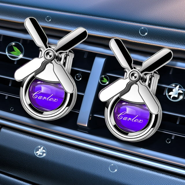 Ventilador ambientador para coche, Difusor de aromaterapia de 5 ml, Clip de ventilación decorativo de ABS, Aroma duradero, Múltiples fragancias, Adorno interior azul para automóvil y hogar, Paquete