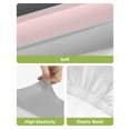 thumbnail image 4 of Pink Grey Striped Bar Stool Covers Set of 4, Farmhouse Modern Stretch Washable Bar Chair Covers with Backs, Removable Pub Counter Height Chair Cover for Kitchen Dining Room Cafe, 4 of 7