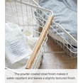 thumbnail image 5 of Yamazaki Home Wire Basket - Two Sizes, White, Steel + Wood, Medium, 6 gallons, 23 liters, Supports 6.6 pounds, Handles, Water Resistant, No Assembly, 5 of 6