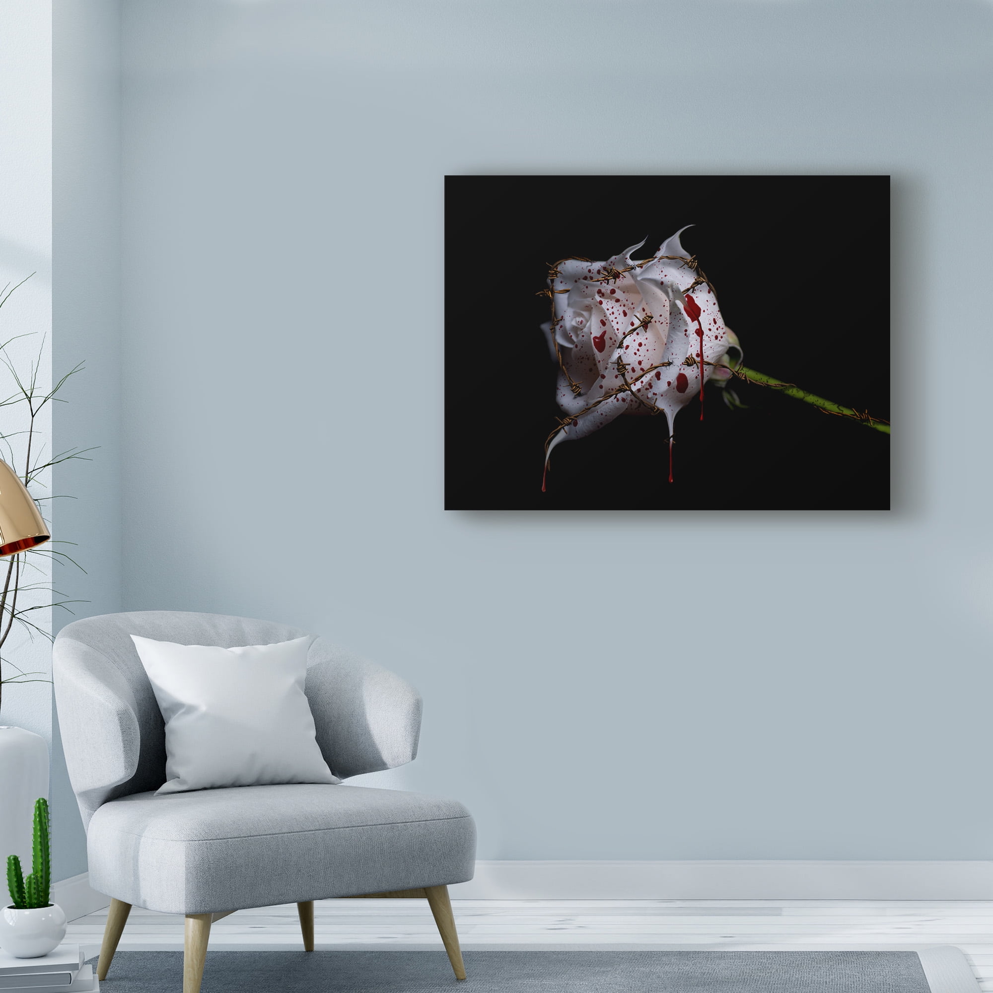 Trademark Fine Art 'Bleeding Rose' Canvas Art by Lori Hutchison