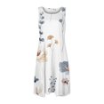 thumbnail image 4 of Dyegold Sundresses for Women Casual Beach - Summer Dresses Womens Round Neck Sleeveless Floral Print Shirt Mini Sun Dresses ​Hawaiian Beach ​Holiday ​Short Dresses, 4 of 5