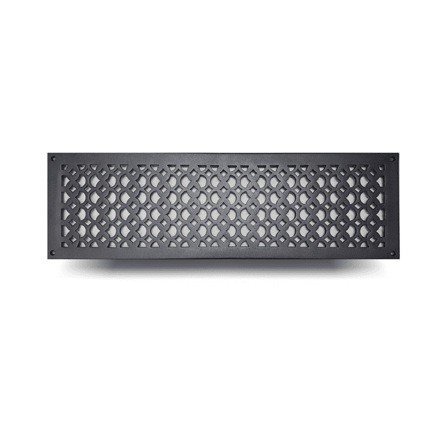Air Return Grill 6″ x 22″ with 7-3/4″ x 24-1/2″ Faceplate – Decorative Tudor Mushroom Design HVAC Vent Cover, Cast Aluminum, Powder-Coated Repaintable Wall Ceiling Floor Cold Air Return (VR100)