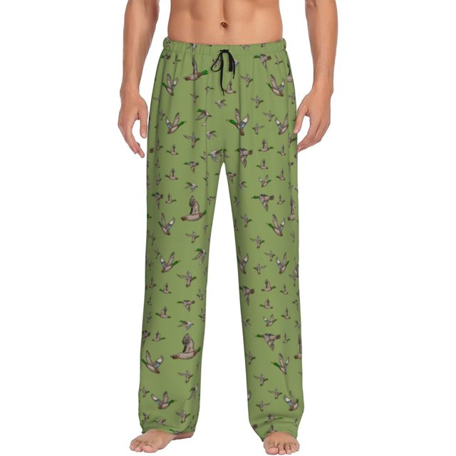 Fotbe Mallard Duck Pantalones de Pijama para Hombre, Pantalones de Dormir, Pantalones de Casa con Cintura Ajustable y Bolsillos-3X-Large