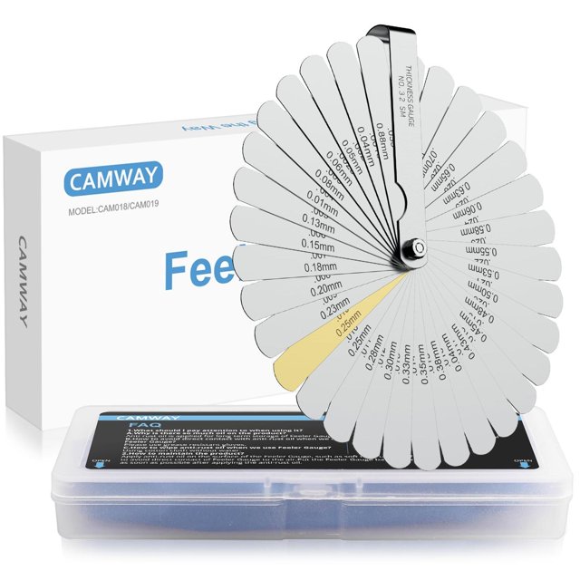 Calibre Recto CAMWAY Acero 32 Cuchillas Métrico de Precisión para Válvulas y Más