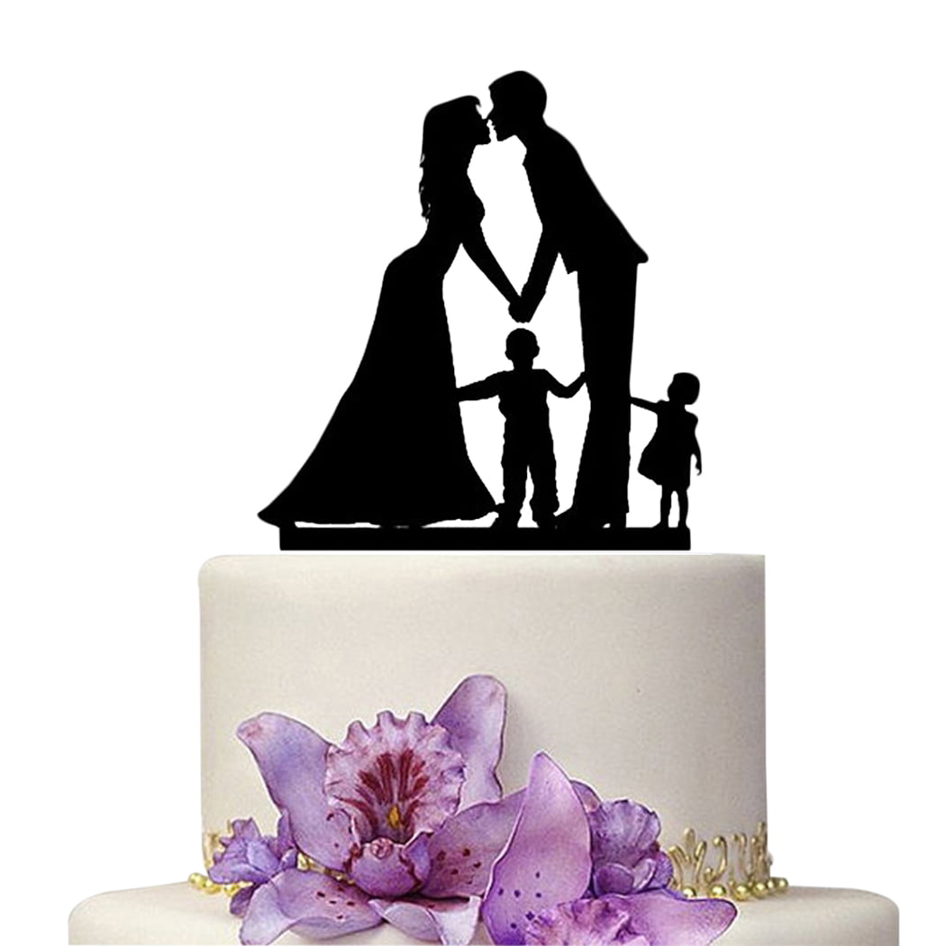 Wedding Anniversary Bride and Groom Family Acrylic Cake Topper Cake Decora 