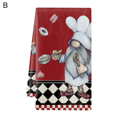 

MEIDELI Cleaning Towel Kitchen Cleaning Multi-purpose Excellent Cute Gnomes Print Microfiber Cleaning Towel