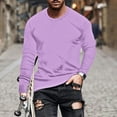 thumbnail image 2 of Jinhomg Men's Long Sleeve Tee Shirts Big and Tall Crewneck Cotton Blend Workout Tee Casual Classic Fit Comfortable Athletic Shirts Pink,L, 2 of 5