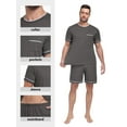 thumbnail image 3 of Airmenty Men's Pajama Set Short Sleeve Sleepwear Crew Neck 2-Piece Pajama Loungewear with Pocket Pajamas For Men, 3 of 6