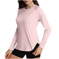 thumbnail image 2 of Helii Women's UPF 50+ Long Sleeve Sun Protection Shirt – Quick Dry Lightweight Rash Guard with Crew Neck Raglan Sleeve, Breathable Moisture Wicking Tops Pink,L, 2 of 5