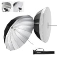 thumbnail image 1 of NEEWER 65"/165cm Parabolic Reflective Umbrella Photography with Silver Inner, Soft Lighting with Diffuser Cover, Bag, Quick Fold for Camera Photo Stud, 1 of 9