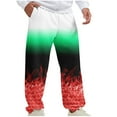 thumbnail image 6 of safuny Men's Pants Comfy Lounge Casual Striped Fashion Full Length Trousers Pajamas For Husband Boyfriend Son Home Clothes Loose Couple Air Conditioning Pants Red XXXL, 6 of 7