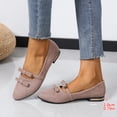 thumbnail image 4 of Womens Mary Jane Flats Khaki Pointed Toe Velvet Comfortable Slip On Shoes with Bow US 5.5-9,Size 6, 4 of 9