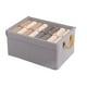 thumbnail image 2 of Caja de almacenamiento de telas plegables de gran capacidad con cubierta | Cesta de almacenamiento beige gris para ropa y ropa interior juguetes | Organizador de tejidos catiónicos duradero, 2 of 7