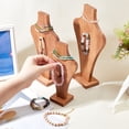 thumbnail image 3 of 3Pcs 3 Sizes Wood Easel Necklace Display Stand Wooden Bust Jewelry Display Portable Necklaces Holder Stand, 3 of 6