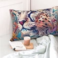 thumbnail image 4 of Honeii Vibrant Leopard In Flowers Print Pillow Cases,Plush Throw Pillow Covers,Decorative Pillowcase for Sofa, Couch, Living Room-16"x24", 4 of 6