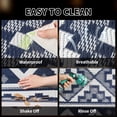 thumbnail image 4 of SIXHOME Outdoor Rug with LED Strip Light 8'x10' Waterproof Reversible Patio Rug Modern Lightweight Plastic Straw Indoor Outdoor Rug for RV Camping Deck Balcony Porch Boho Patio Decor Blue, 4 of 7