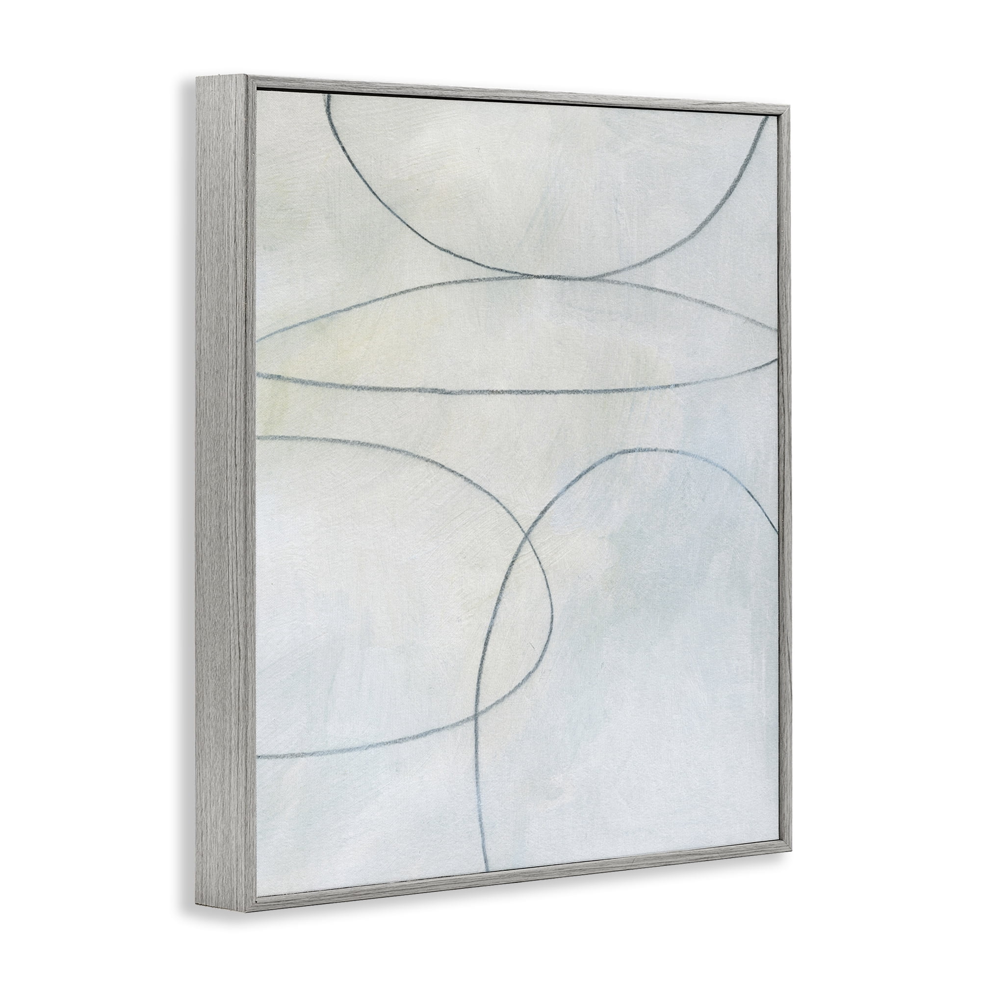 Stupell Industries Oblong Shapes Doodle Abstract Drawing Gray Framed Art Print Wall Art, 11 x 14