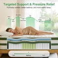 thumbnail image 6 of FOLVUTY Full Mattress, 12 inch Gel Memory Foam Hybrid Mattress and Pocket Springs, Green Tea Infused High-Density Foam, Medium Firm, Edge Support, 6 of 15