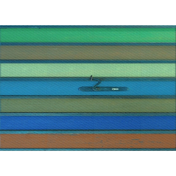 Ahgly Company Indoor Rectangle Patterned Mint Green Area Rugs, 2' x 5'