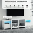 thumbnail image 5 of SESSLIFE TV Stand with Led Lights Up to 70 Inch TVs, Modern Entertainment Center Media Console, High Gloss TV Table Stand Cabinet with 2 Drawers, White, 5 of 11