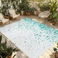 thumbnail image 2 of Outdoor Rug 5x7 ft Abstract Watercolor Waterproof Outdoor Patio Rug Mat Non Slip Outside Area Rugs Carpet for RV,Camping,Porch,Deck,Pool,Balconybackyard,Polka Dot Turquoise, 2 of 9
