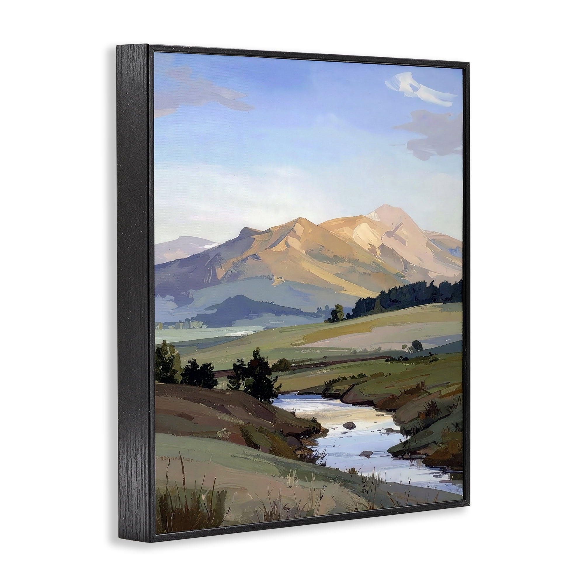 Stupell Industries Across The Valley River Black Framed Giclee Art, design by Alonza Saunders