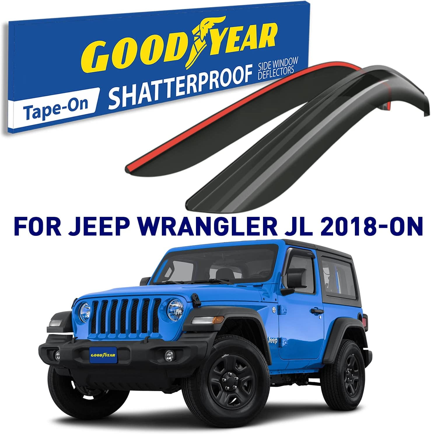 Goodyear Shatterproof Window Deflectors for Jeep Wrangler 20182023 JL