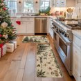 thumbnail image 5 of Sm:)e Let It Snow Pine Tree Christmas Kitchen Rugs and Mats, 17x29Inch and 17x47 Inch, Non Slip Linen Mat Inside Washable for Porch Patio Hallway, 5 of 7