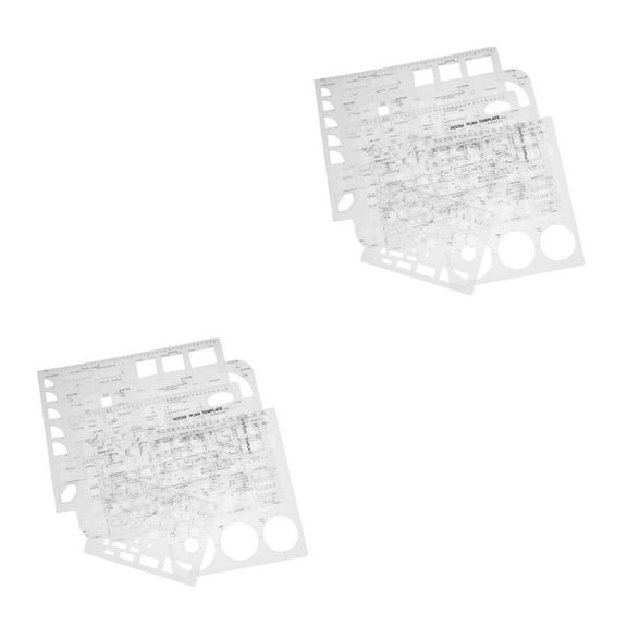 Masteelf 12 Pcs  Geometric Drawings Templates Stencils Plastic Measuring Template Rulers Clear Hollow Template For Drawing Engineering Drafting Building School Office Supplies